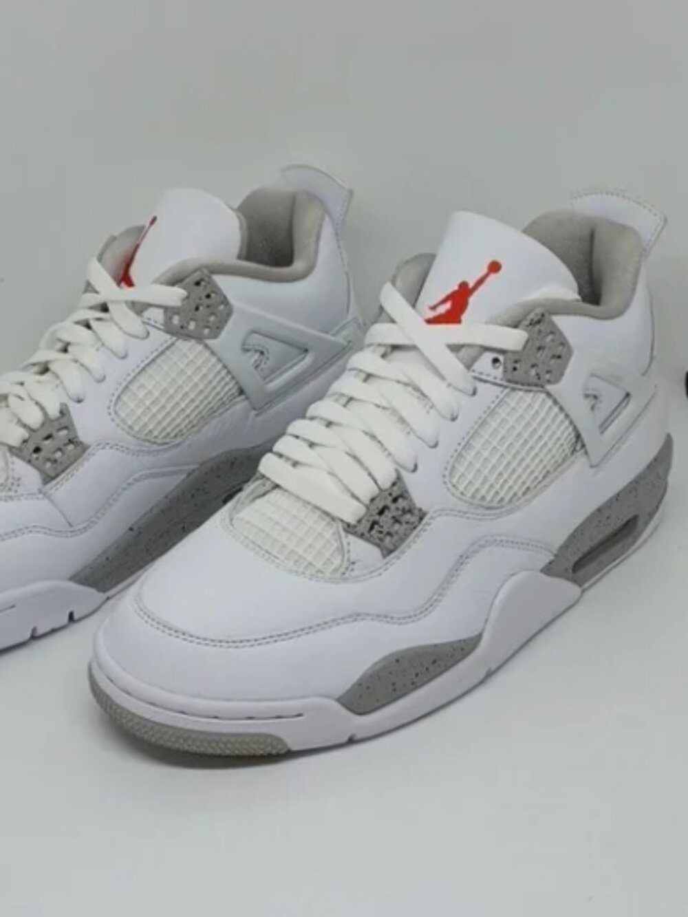New Jordan Air Jordan 4 Retro WhiteFire Red Tech Grey Black